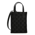 Denim Cuoio Harness GG Monogram Mini Ophidia Tote Bag Black Medium Grey