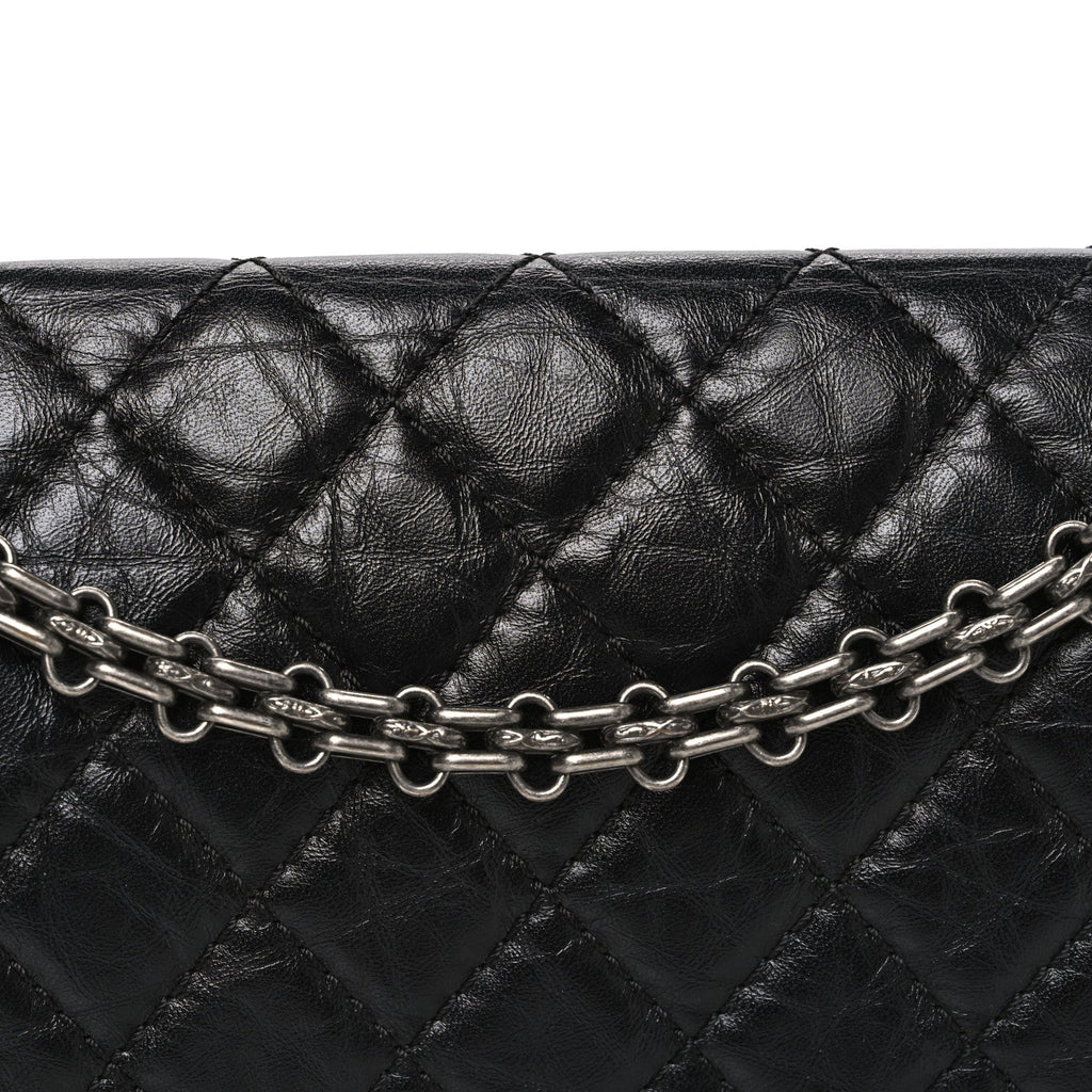 Aged Calfskin Quilted 2.55 Reissue 225 Flap Black