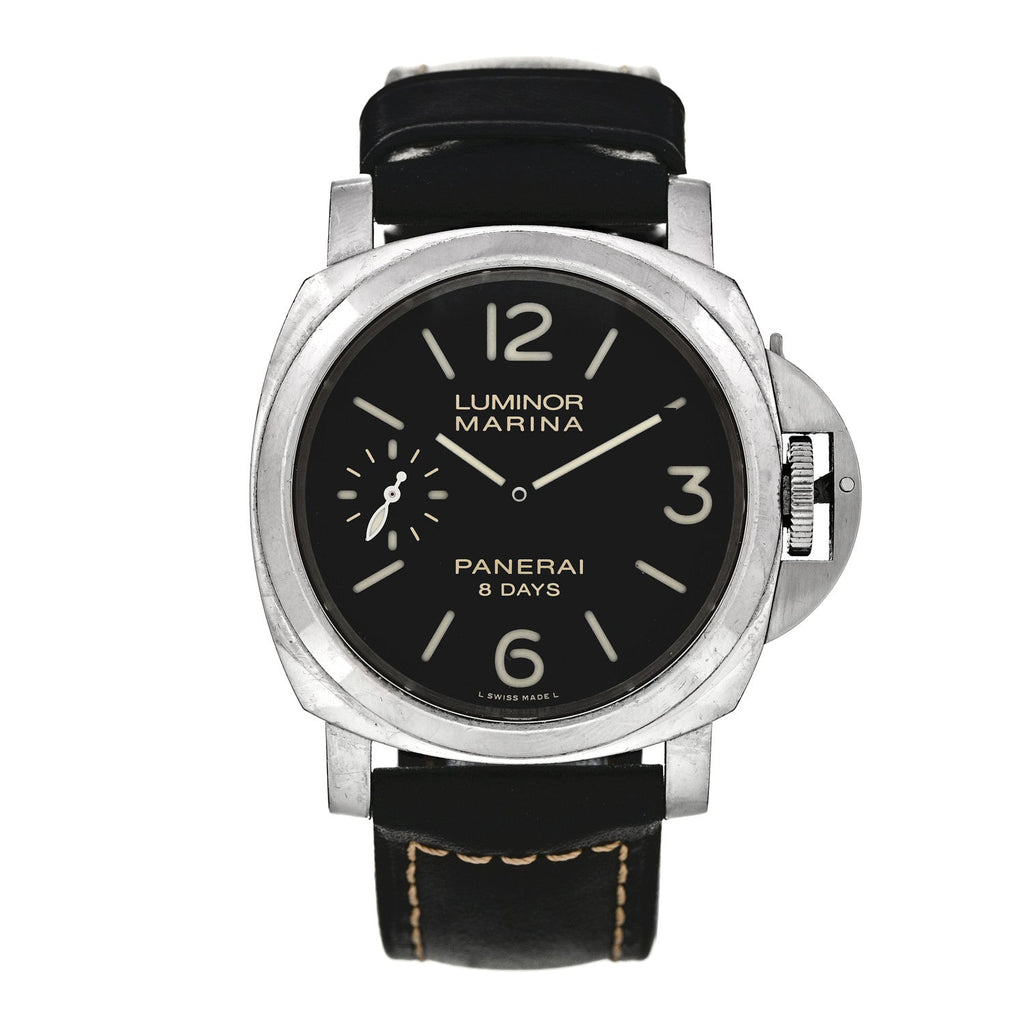 Stainless Steel Calfskin 44mm Luminor Marina Manual Winding Watch Black PAM00510