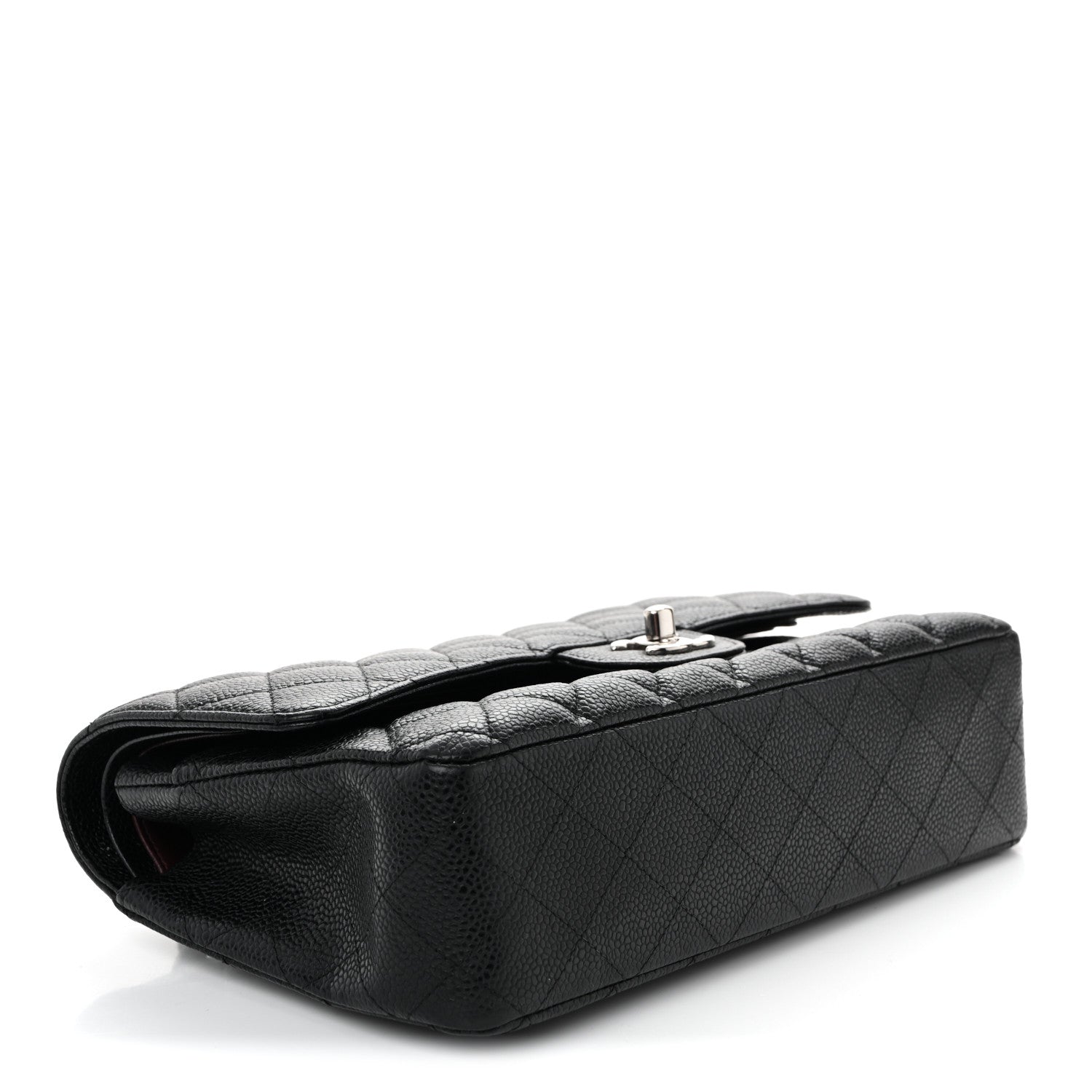 Caviar Quilted Medium Double Flap Black