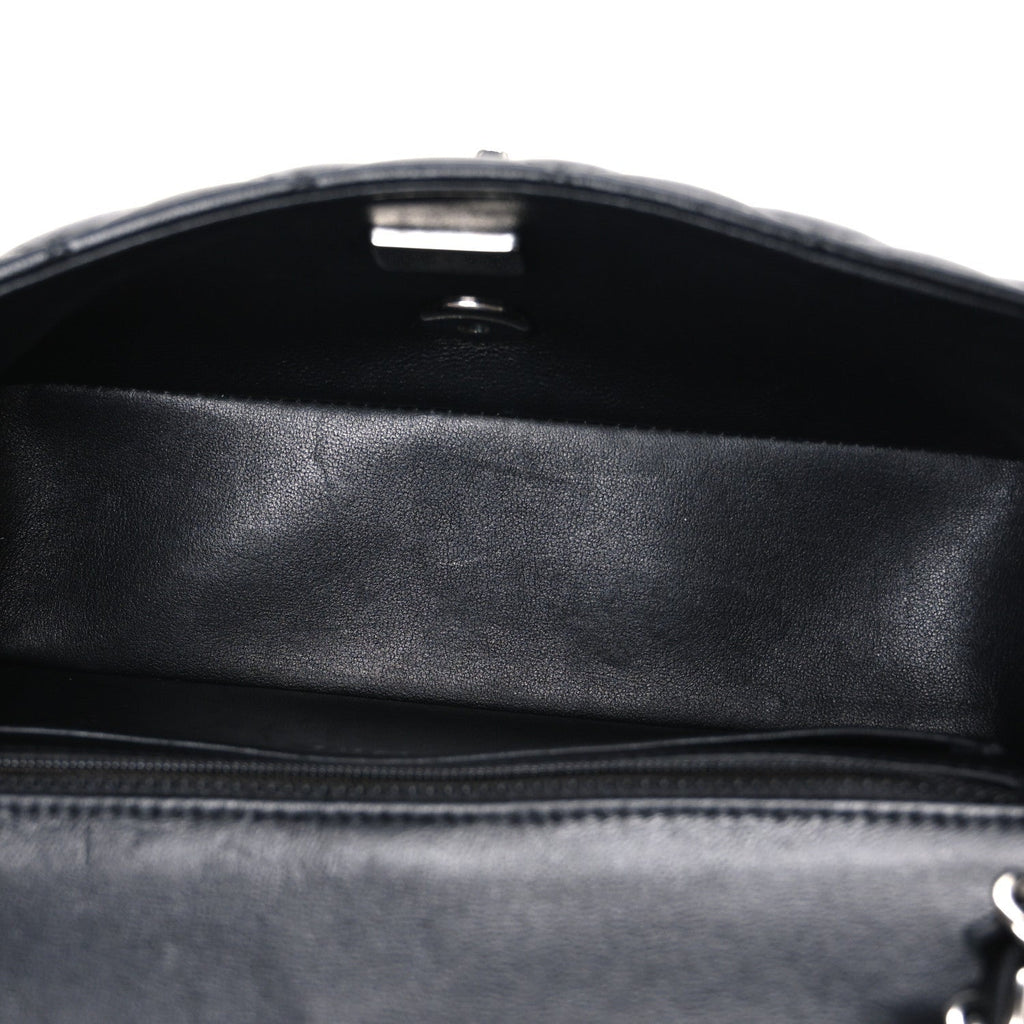 Lambskin Quilted Mini Rectangular Flap Black