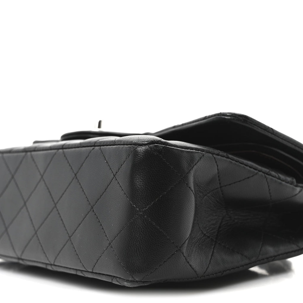 Lambskin Quilted Small Double Flap Black