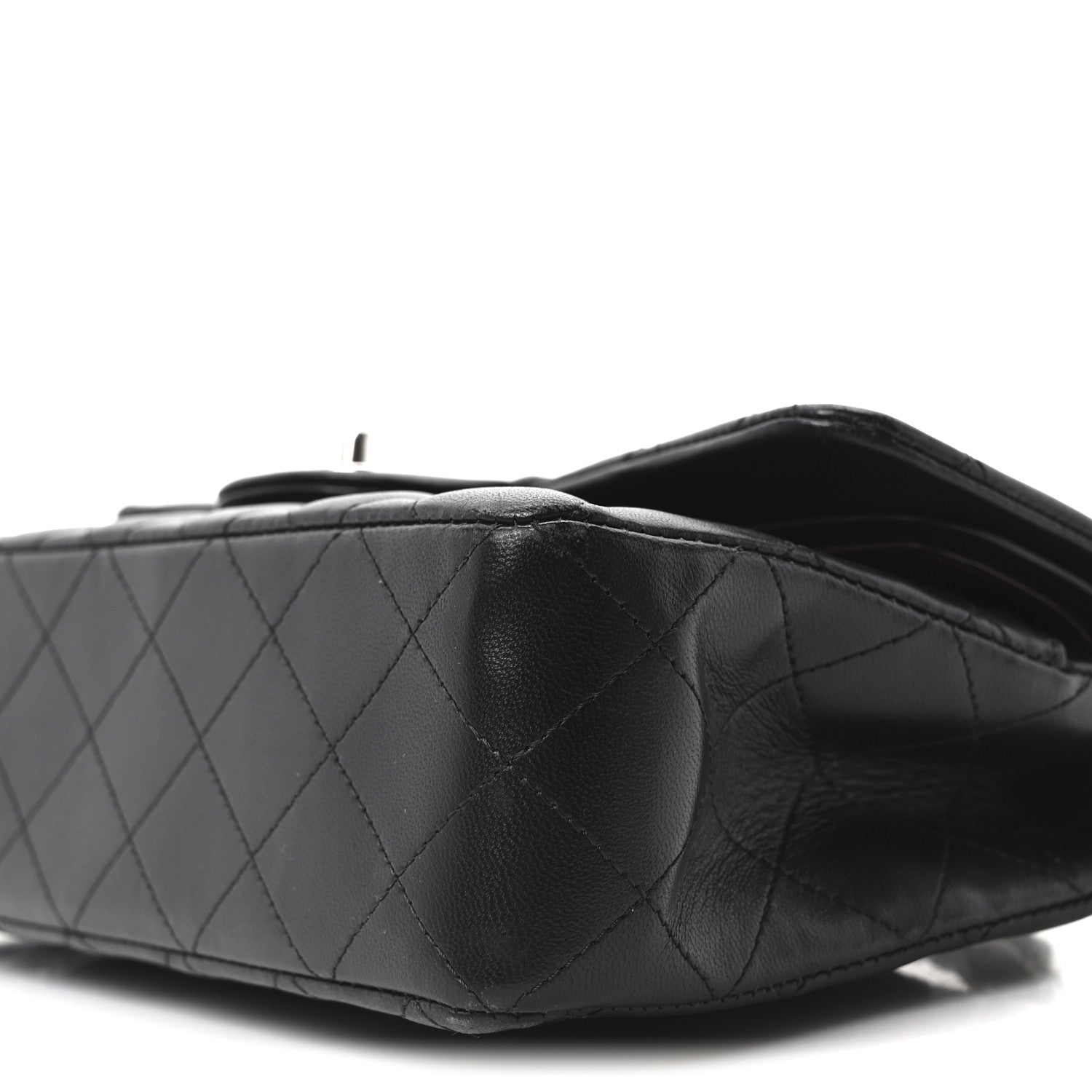 Lambskin Quilted Small Double Flap Black