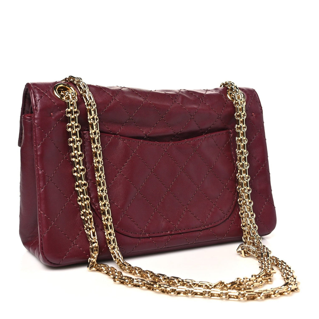Lambskin Quilted Crush 2.55 Reissue 225 Flap Dark Burgundy