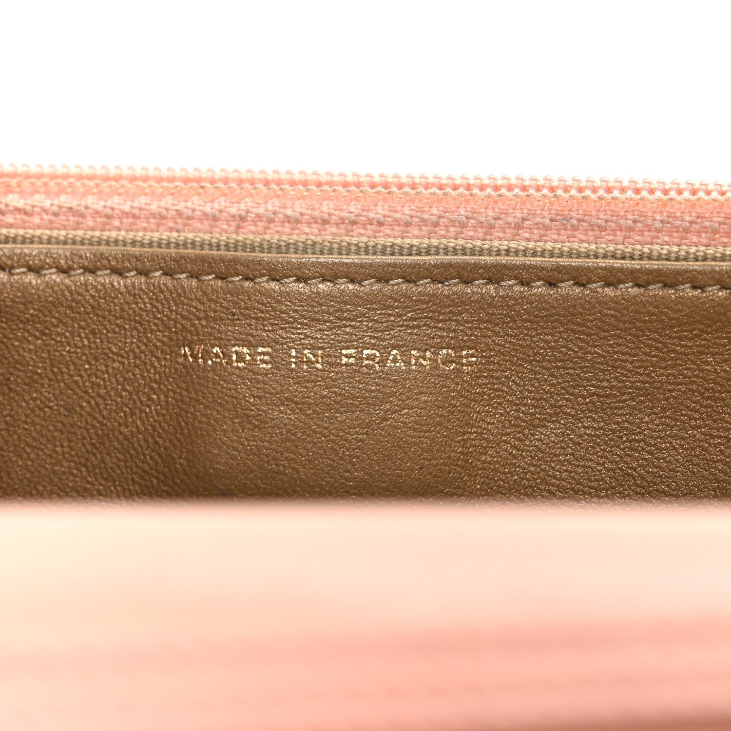 Lambskin Quilted CC Pearl Crush Wallet on Chain WOC Light Orange