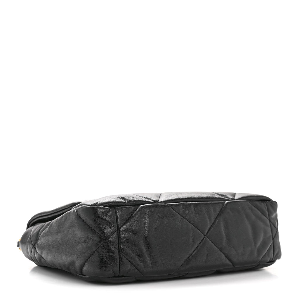 Goatskin Quilted Medium Chanel 19 Flap Black