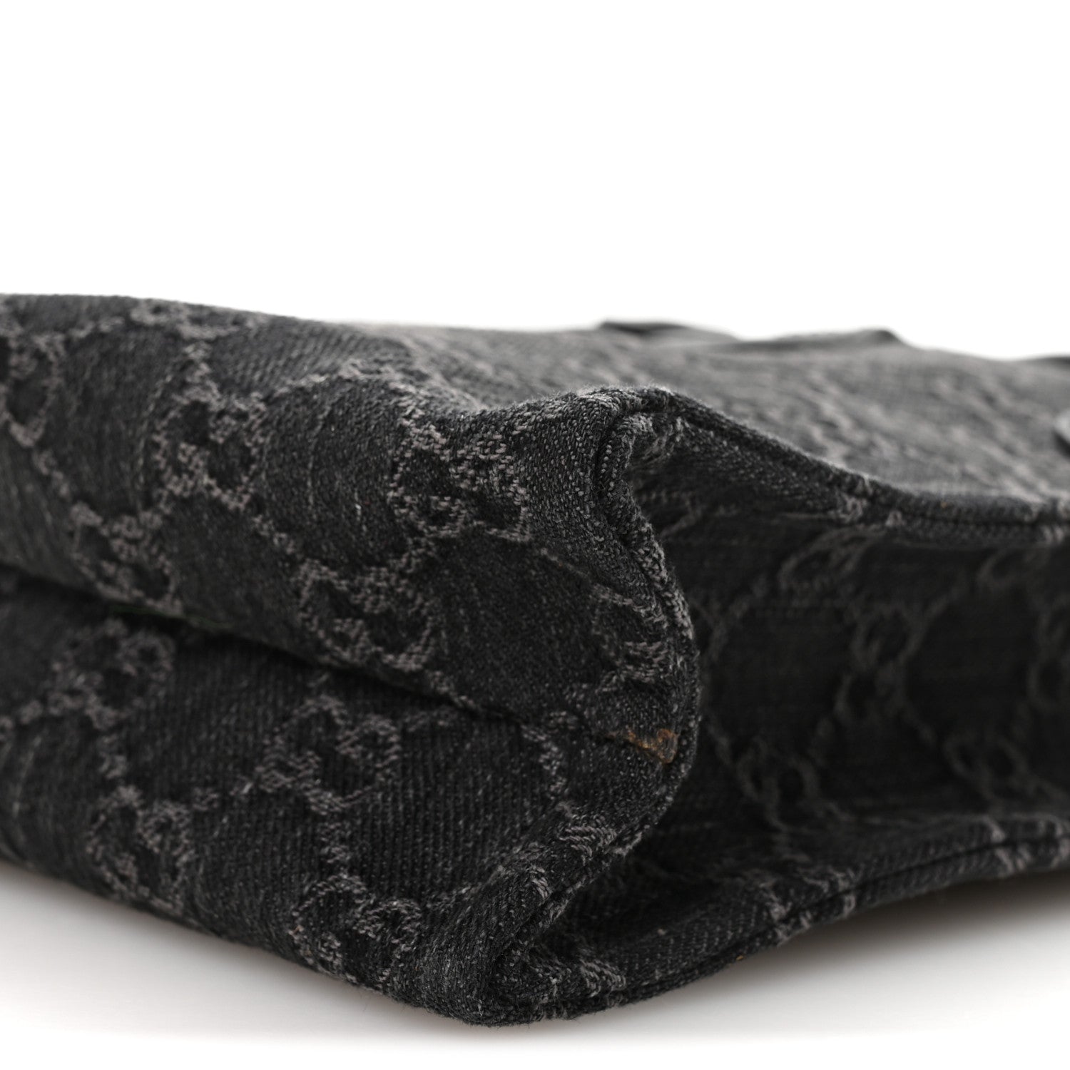 Denim GG Monogram Calfskin Mini Ophidia Tote Bag Black