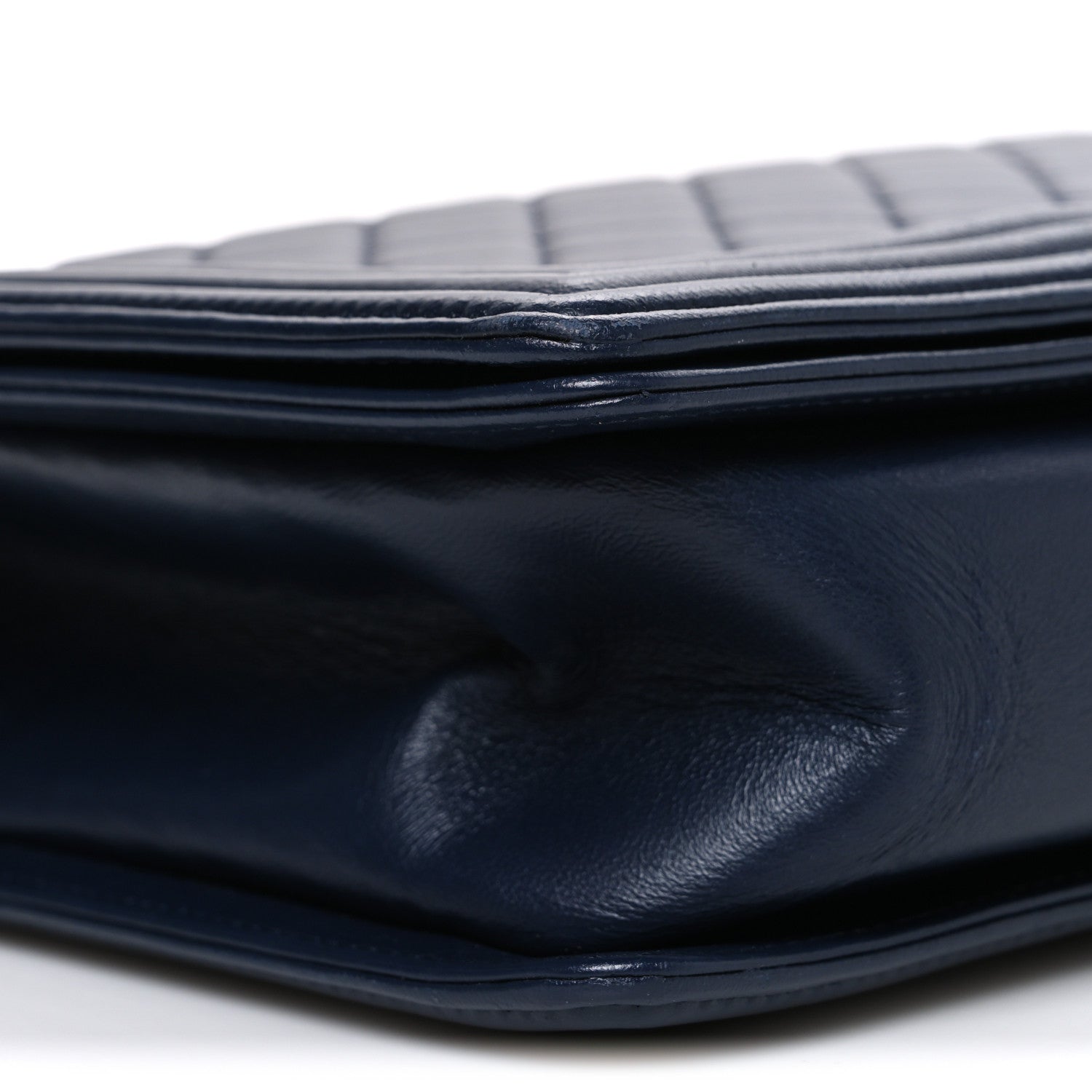 Lambskin Quilted New Medium Boy Flap Dark Navy Blue
