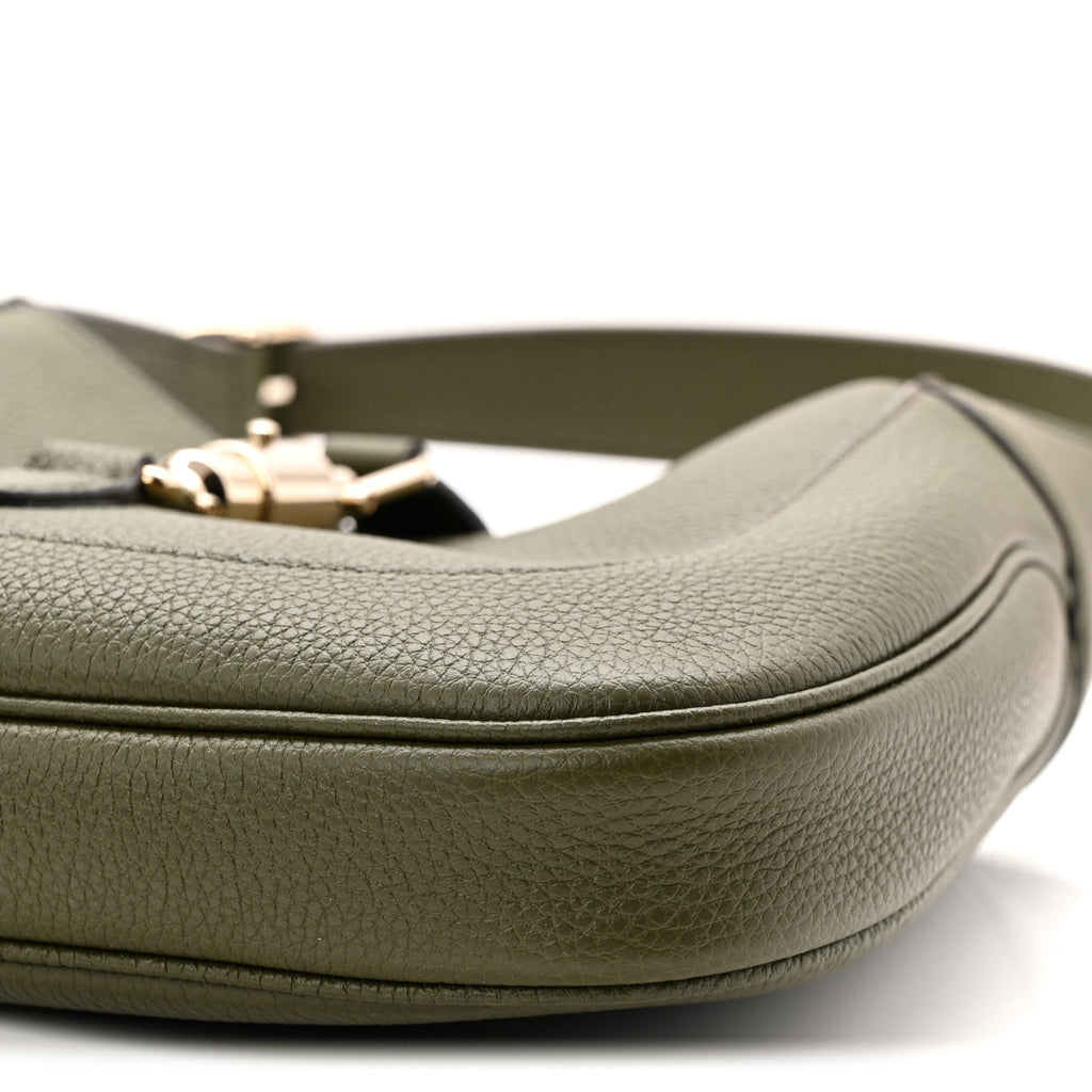 Sea Calfskin Web Medium Jackie 1961 Hobo Dark Green