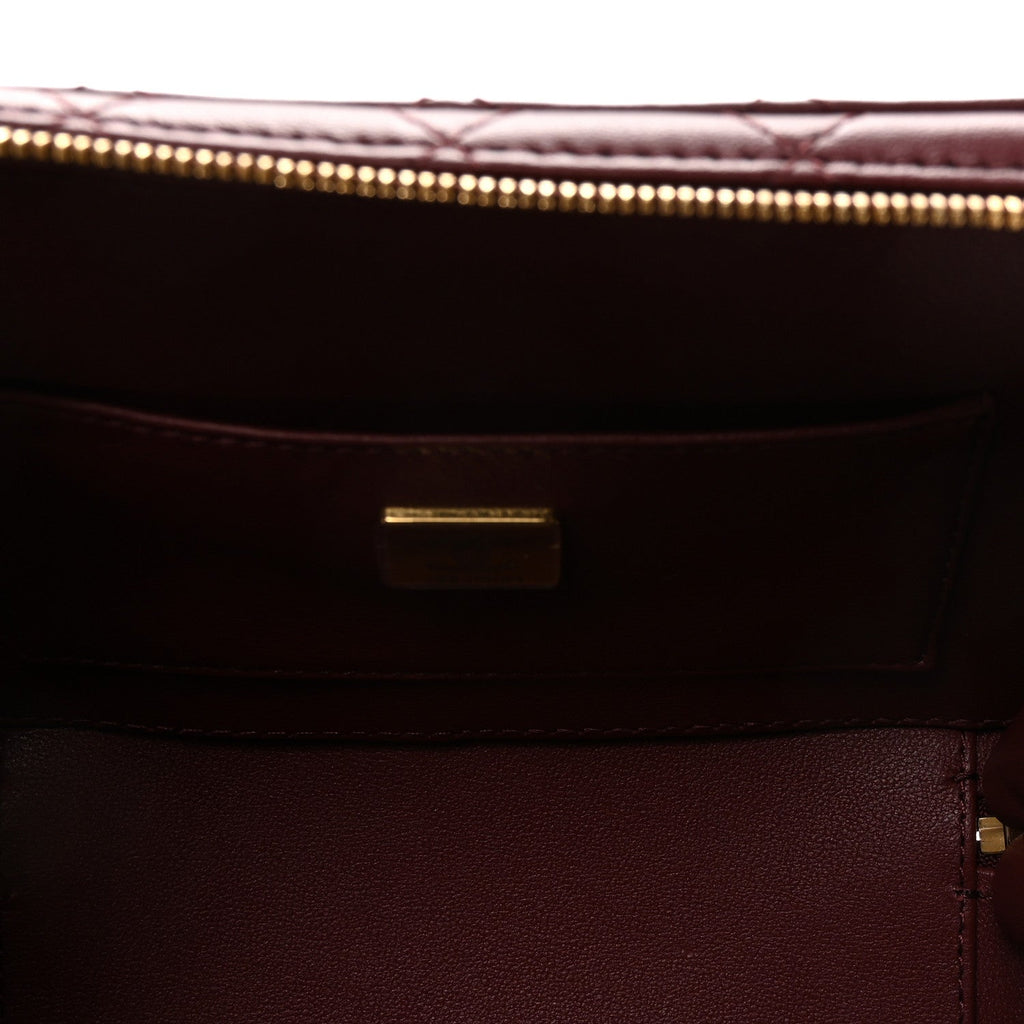 Lambskin Quilted Coco Click Bag Burgundy