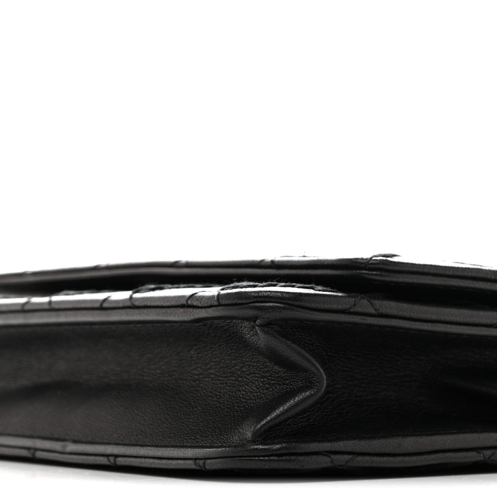 Calfskin Whipstitch Wallet On Chain WOC Black