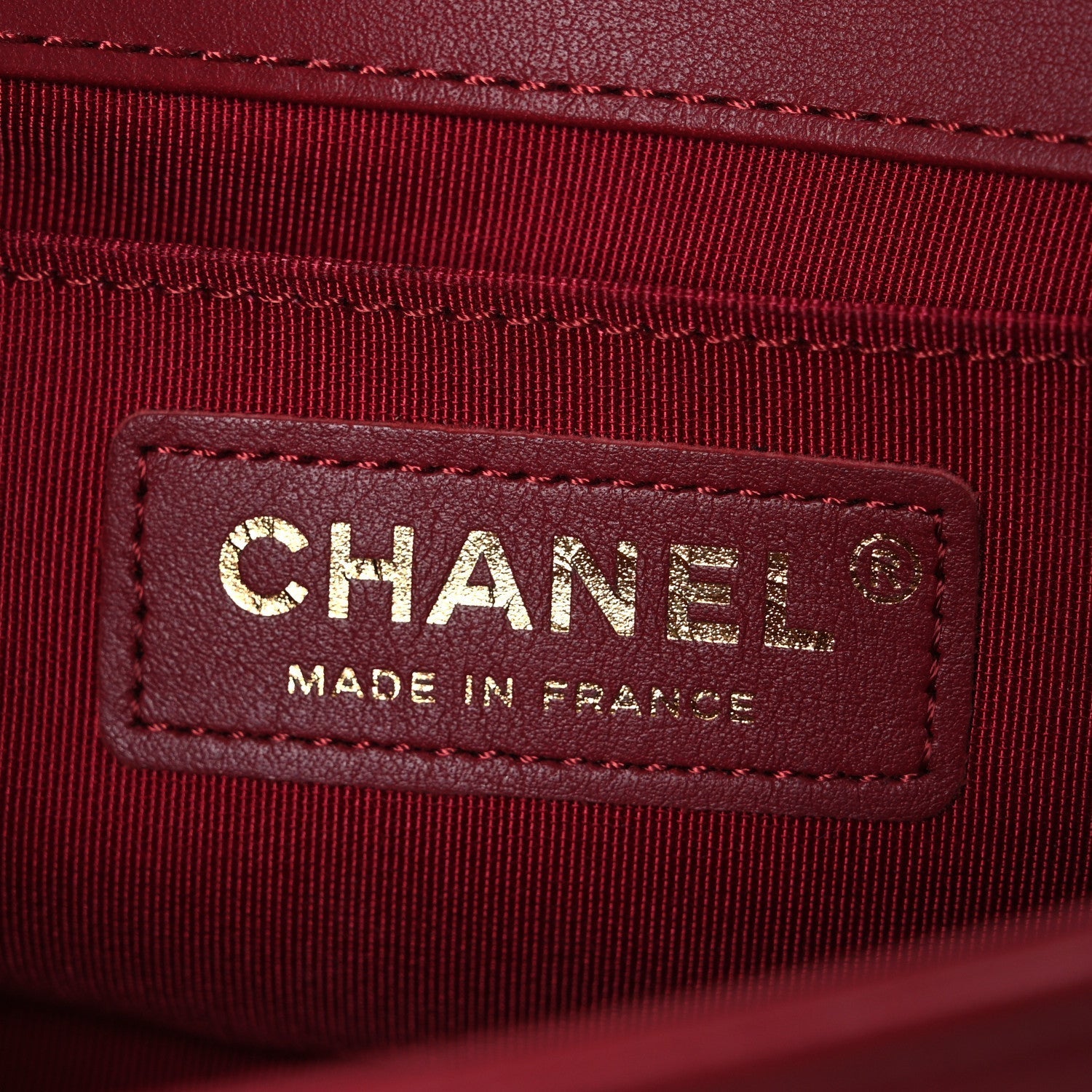 Lambskin Quilted Small Boy Flap Dark Red
