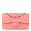 Caviar Quilted Small Double Flap Light Pink