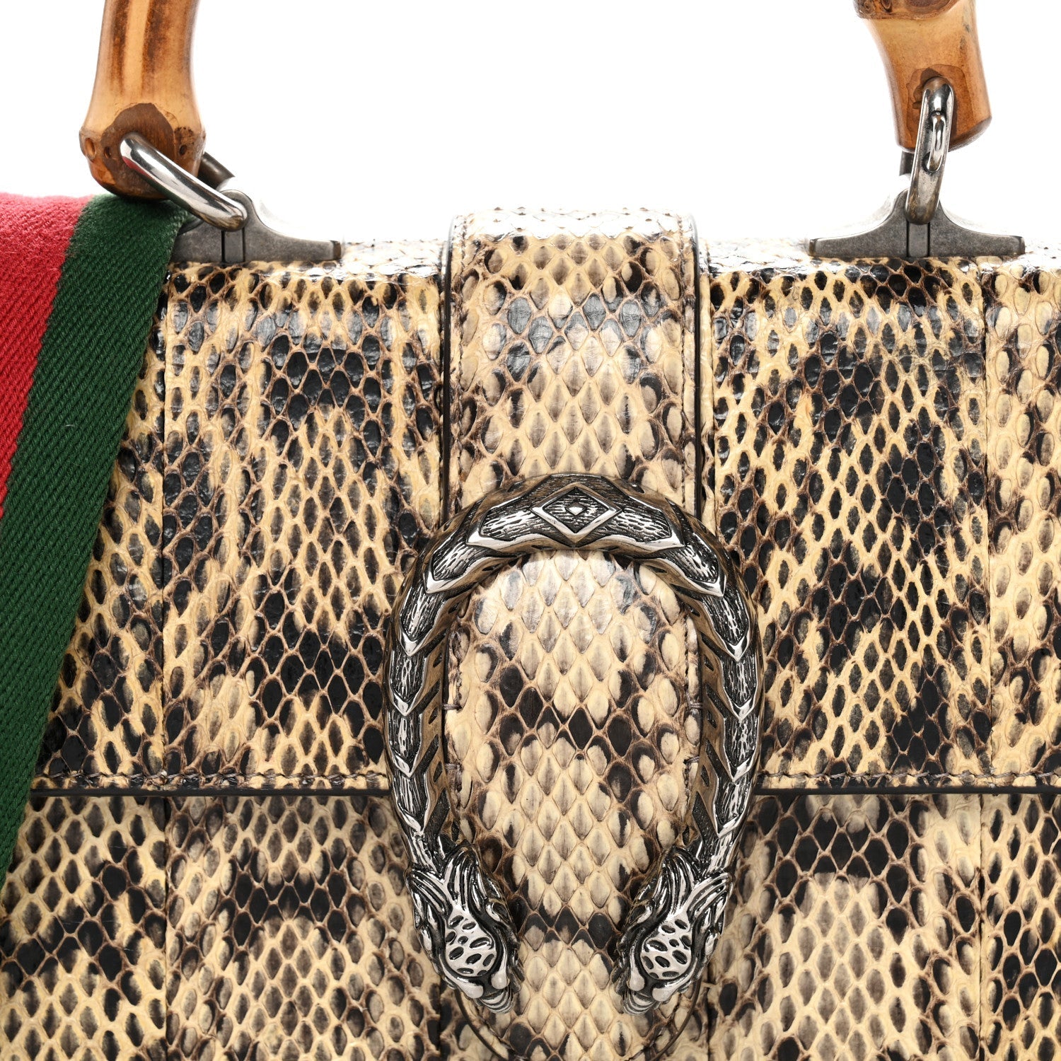 Snakeskin Bamboo Web Mini Dionysus Top Handle Bag