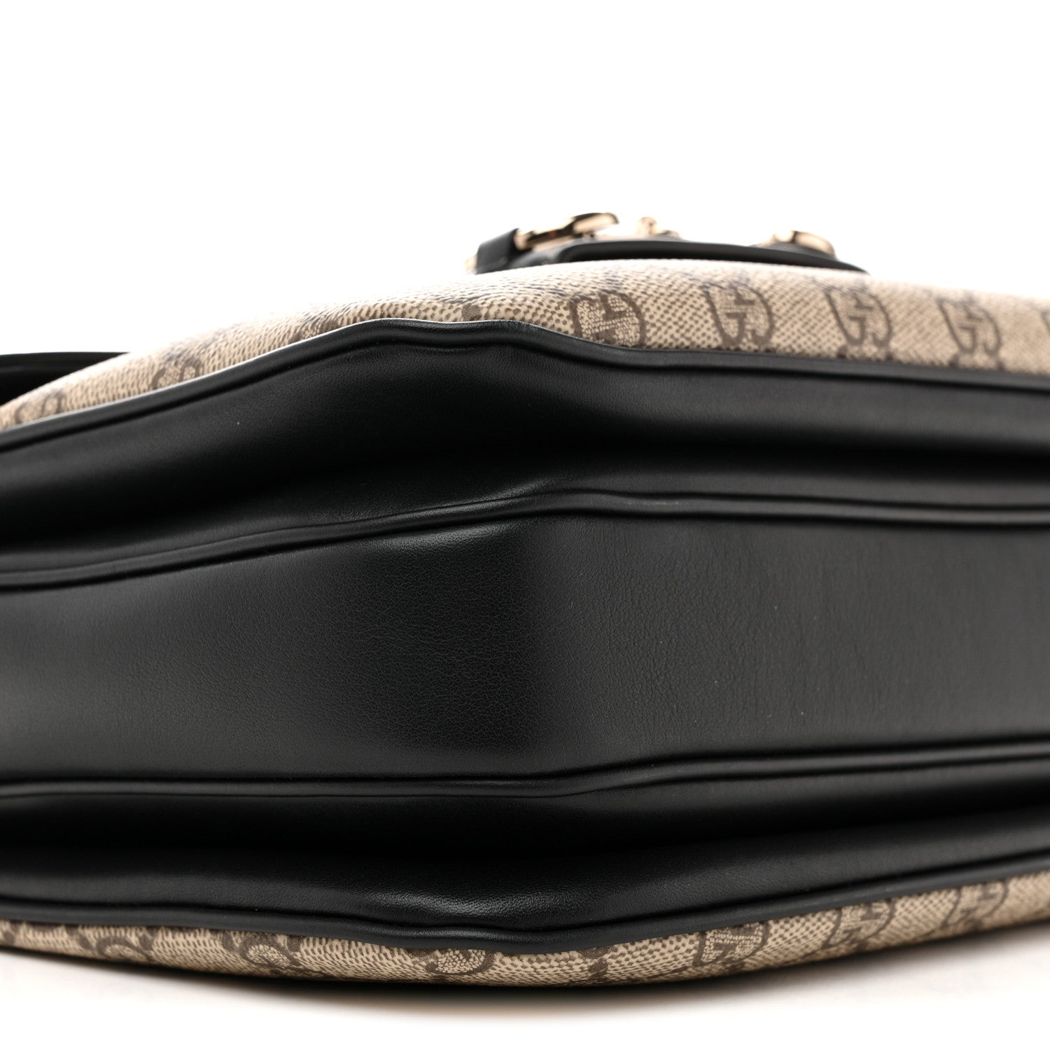 GG Supreme Monogram Horsebit 1955 Soft Small Shoulder Bag Beige Black