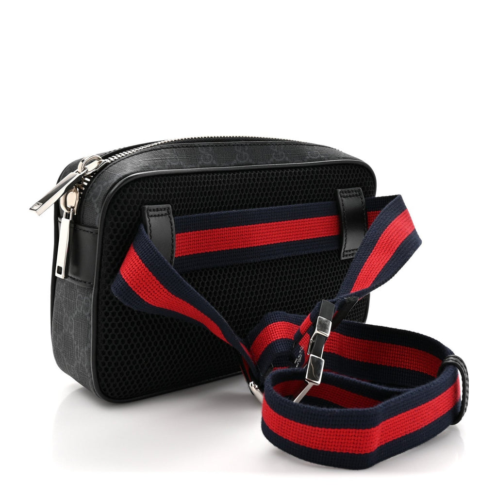 Soft GG Supreme Monogram Web Belt Bag Black Grey