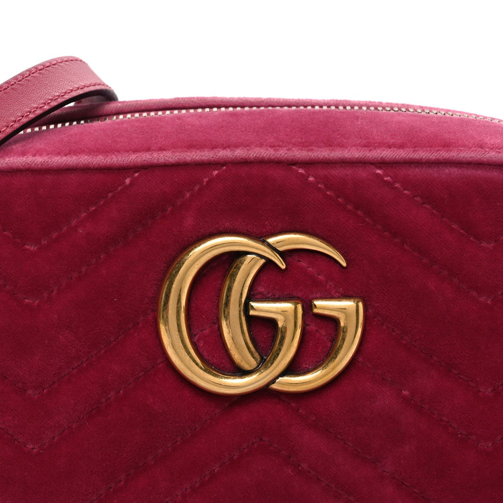 Velvet Matelasse Small GG Marmont Chain Shoulder Bag Light Raspberry Rose