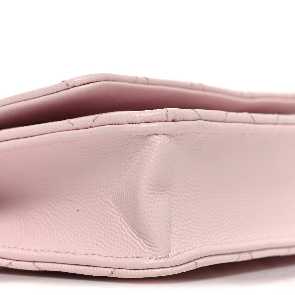 Caviar Quilted Wallet on Chain WOC Light Pink