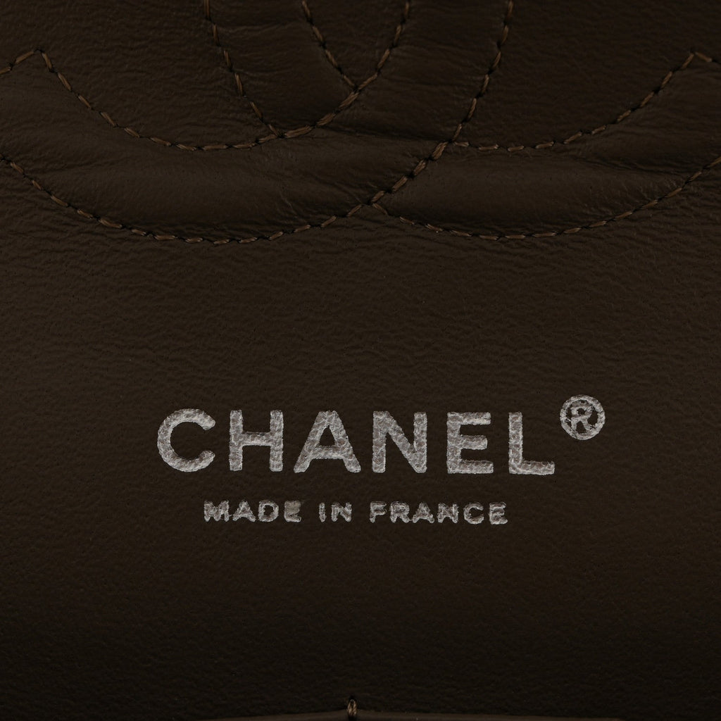 Caviar Quilted Medium Double Flap Taupe