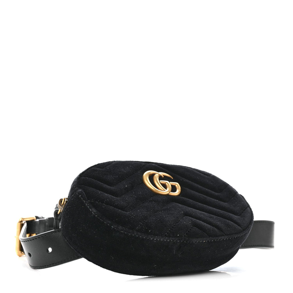 Velvet Matelasse GG Marmont Belt Bag 75 30 Black