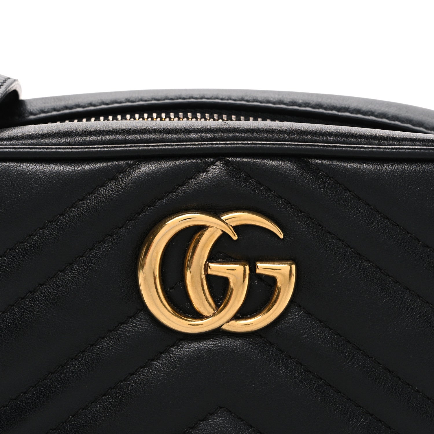 Calfskin Matelasse Mini GG Marmont Chain Shoulder Bag Black