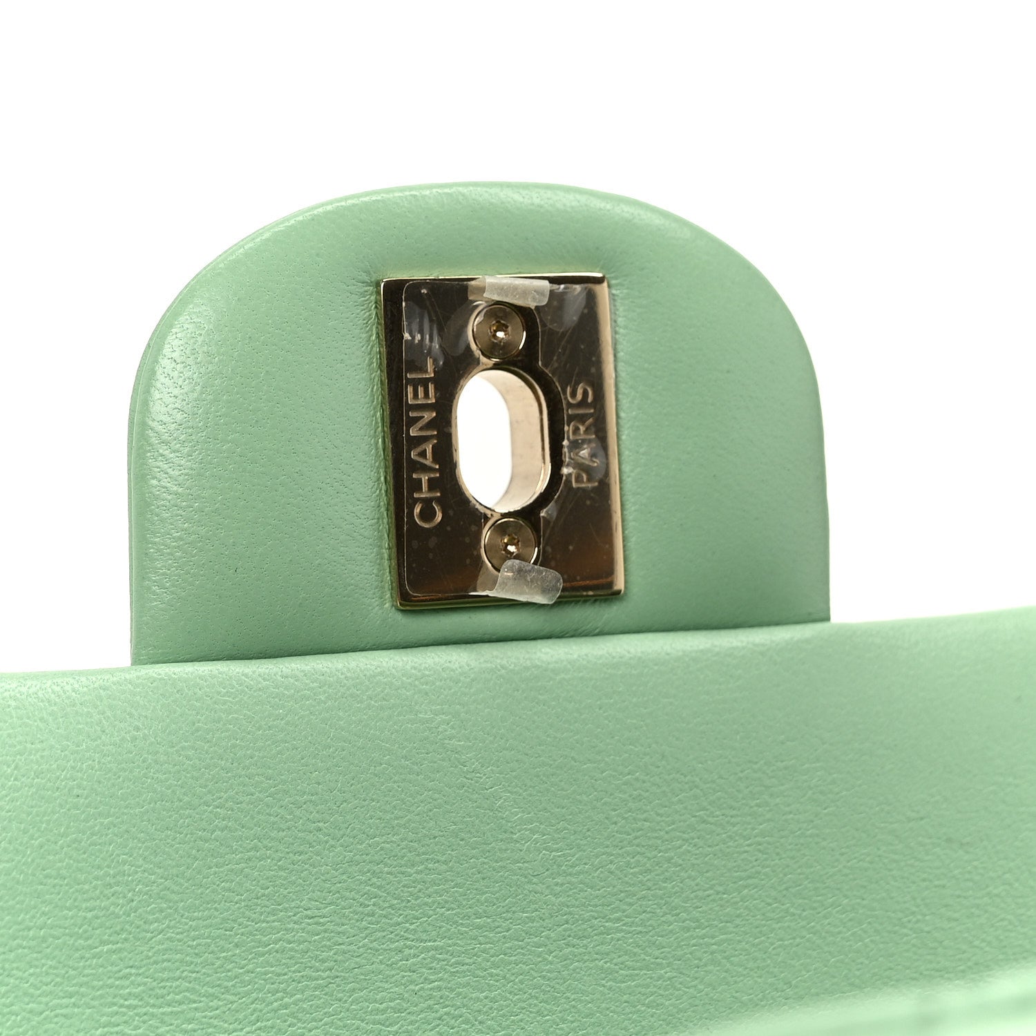 Lambskin Quilted Mini Rectangular Flap Green