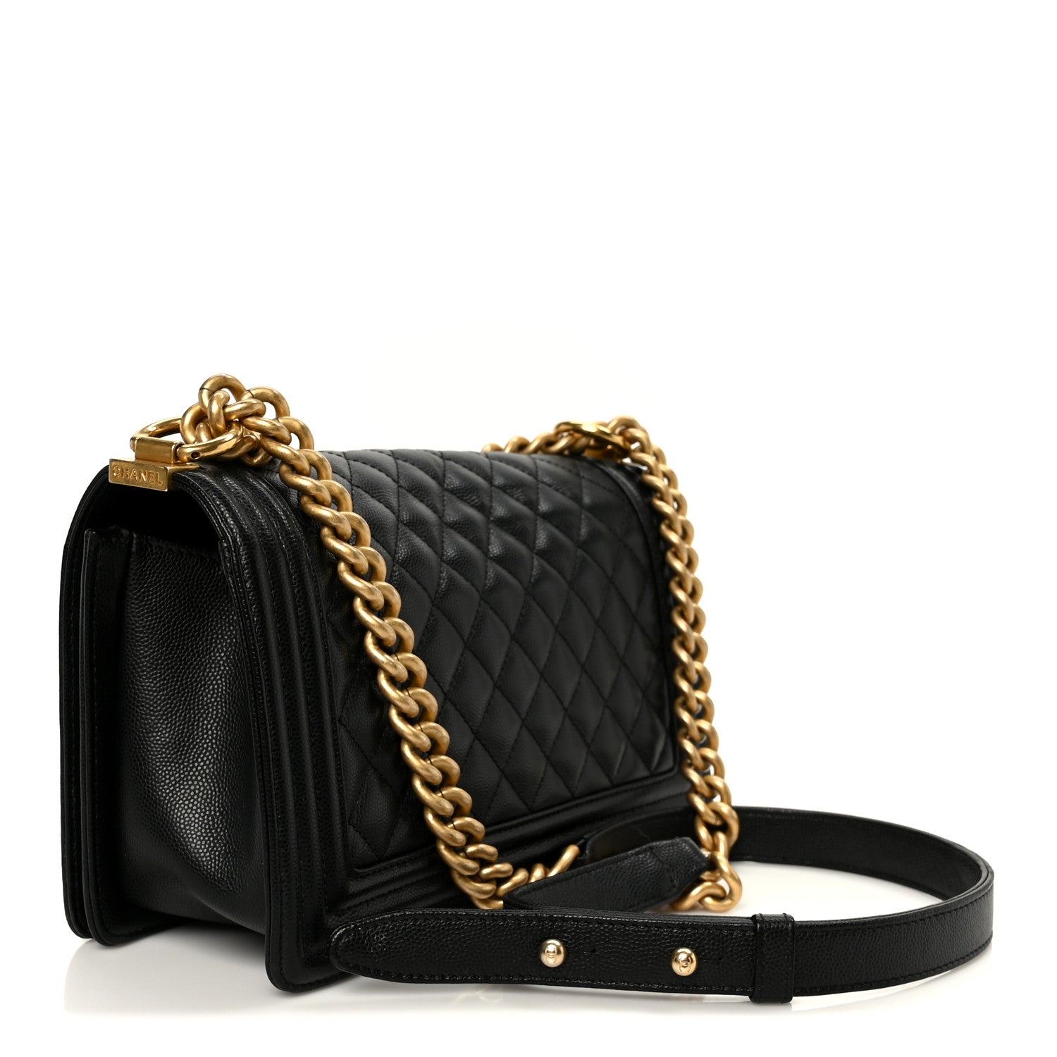 Caviar Quilted Medium Boy Flap Black