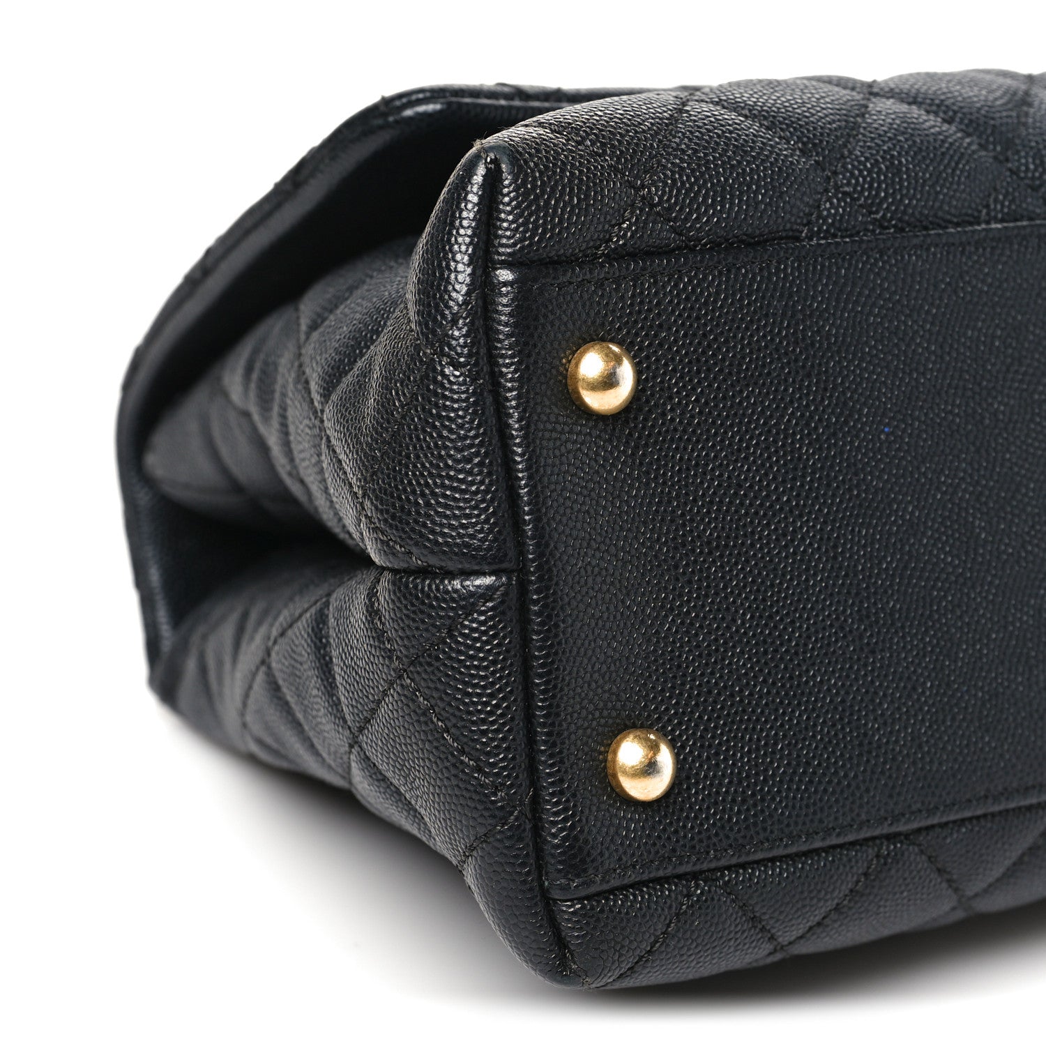 Caviar Quilted Small Coco Chain Handle Flap Black