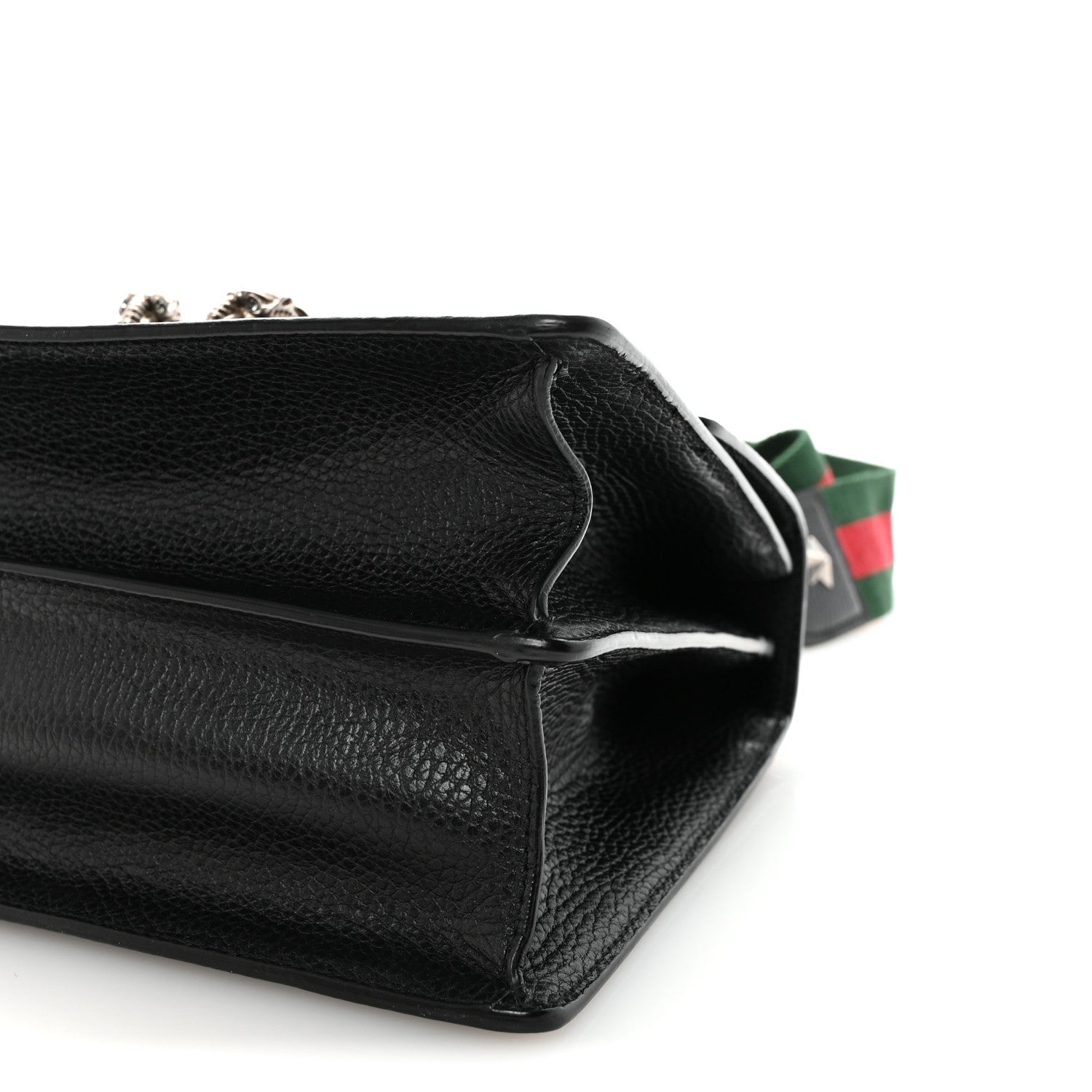 Dollar Calfskin Crystal Web Medium Dionysus Bamboo Top Handle Bag Black Black Diamond