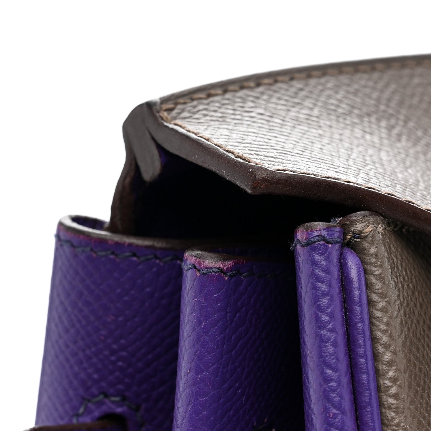 Epsom Bi-Color Horseshoe Birkin 35 Etain Crocus