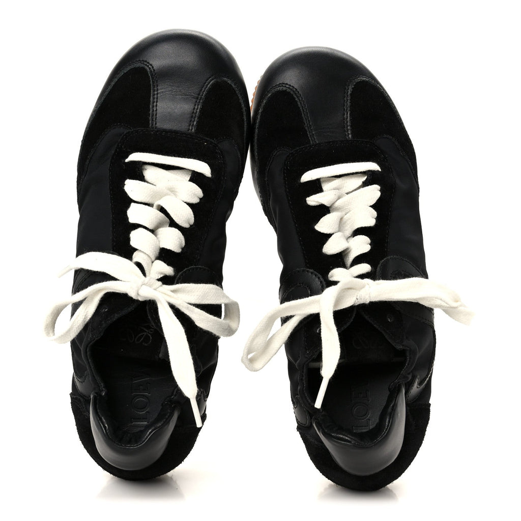 Nylon Suede Ballet Runner Sneakers 39 Black