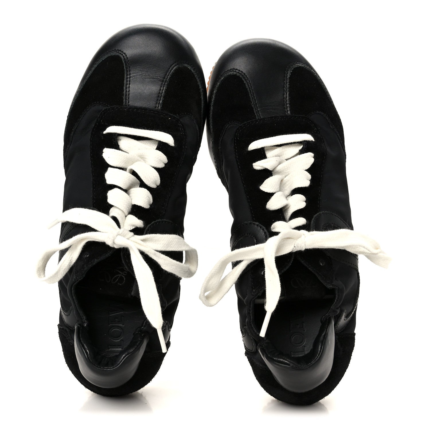 Nylon Suede Ballet Runner Sneakers 39 Black