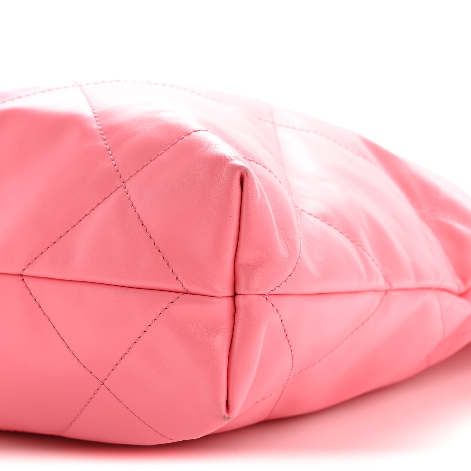 Shiny Calfskin Quilted Small Chanel 22 Coral Pink