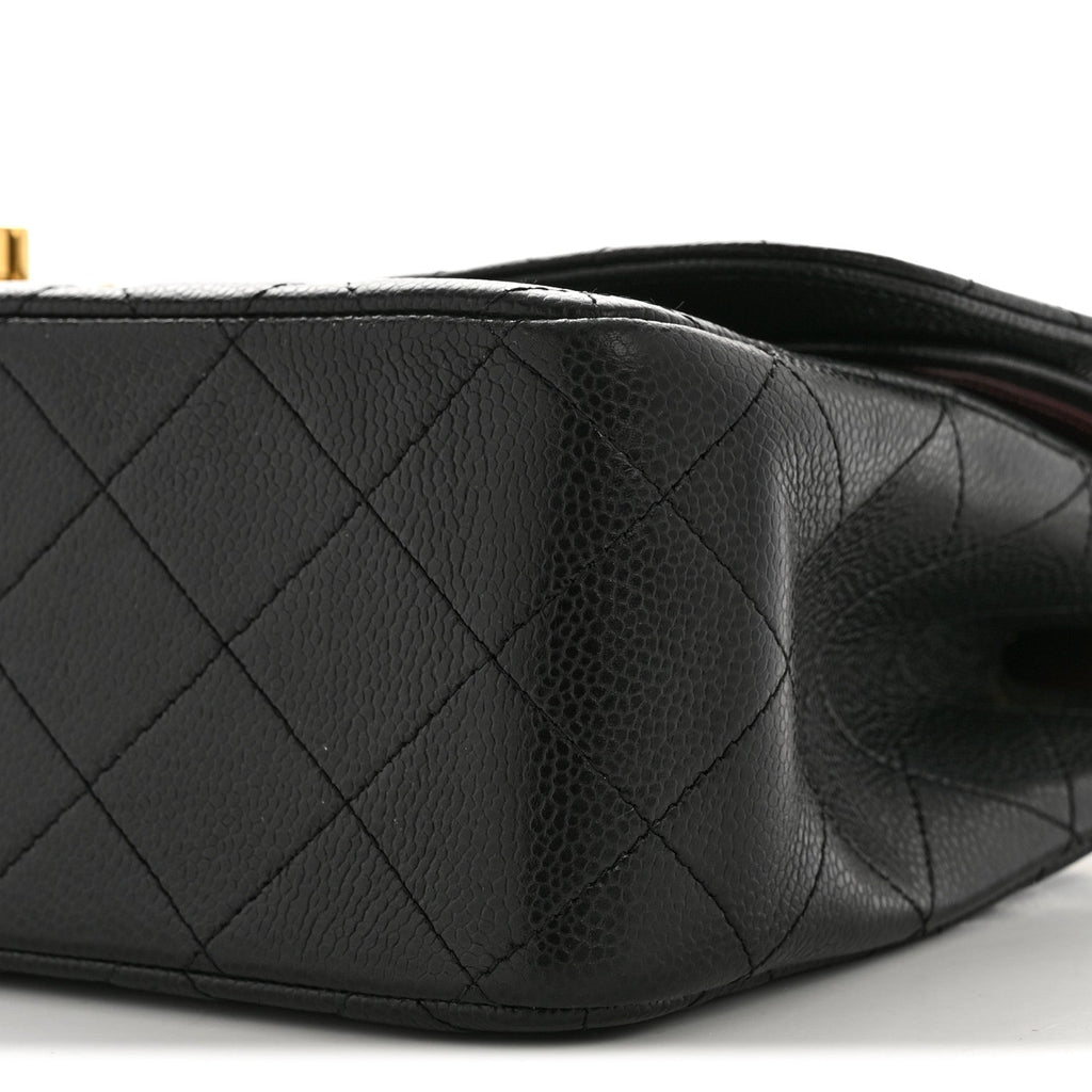 Caviar Quilted Jumbo Double Flap Black