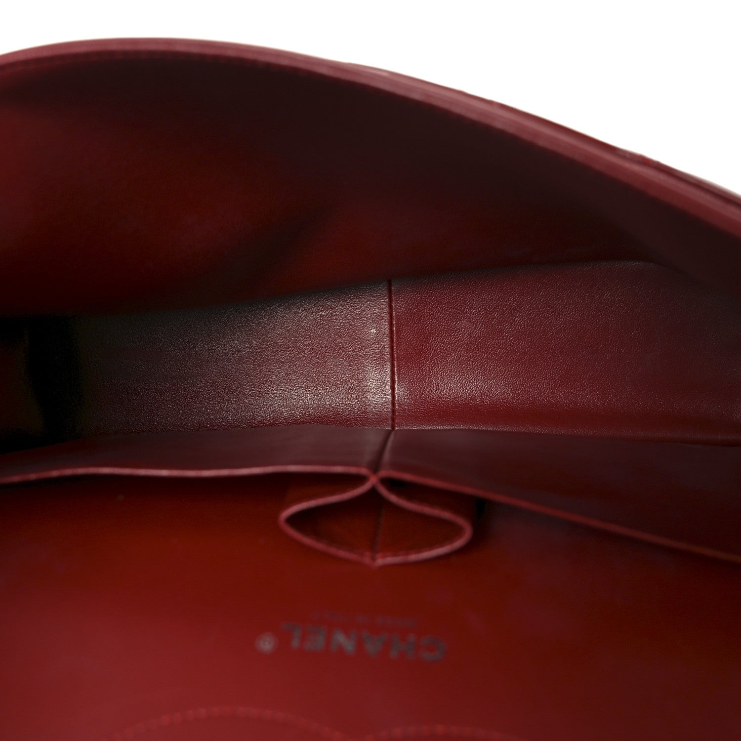 Patent Quilted Jumbo Double Flap Dark Red
