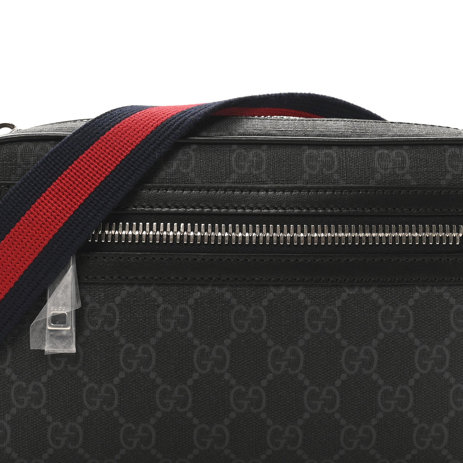 Soft GG Supreme Monogram Web Belt Bag Black Grey