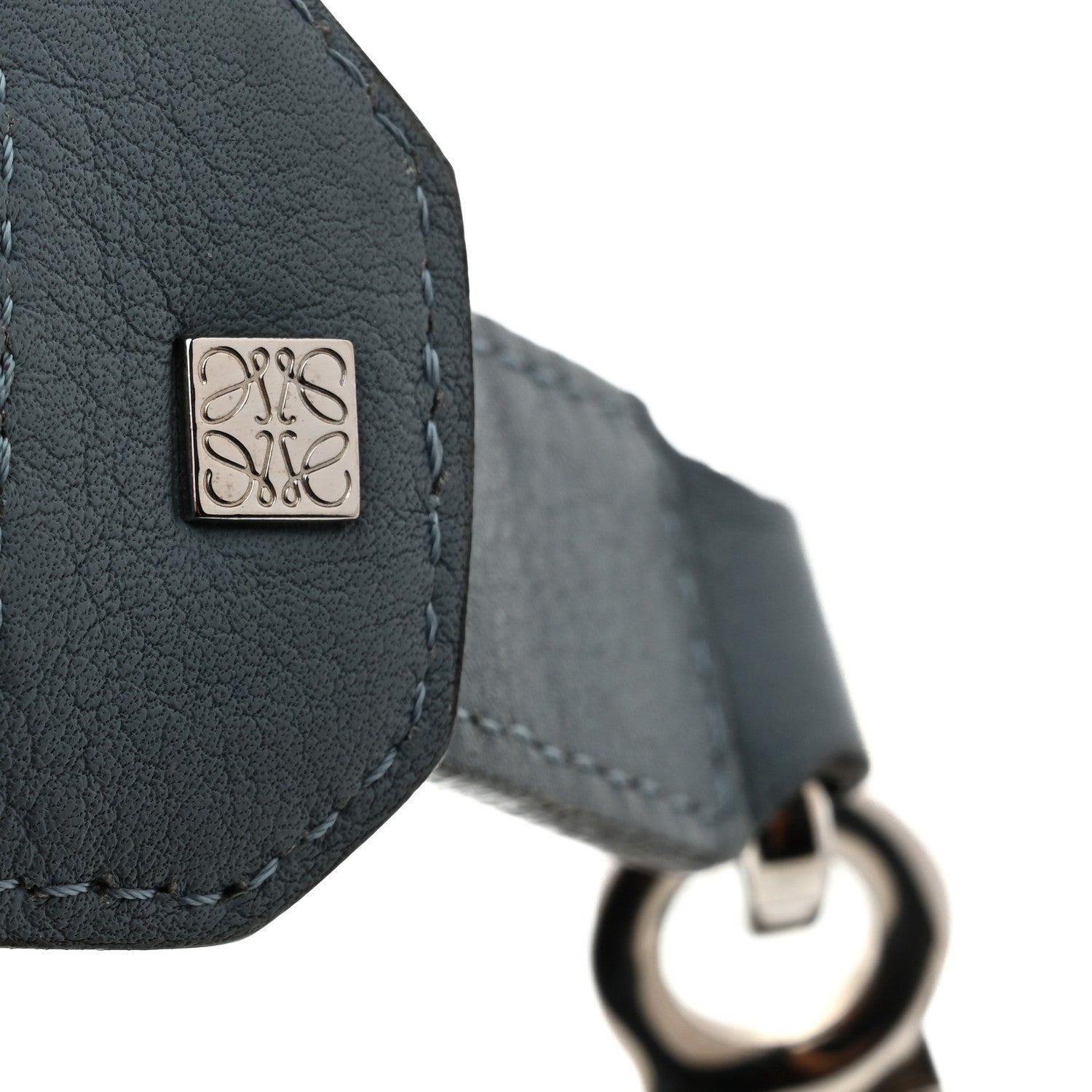 Satin Calfskin Pad Strap Stone Blue