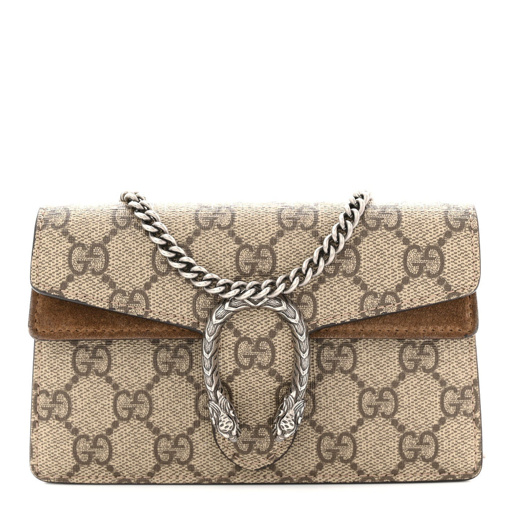 GG Supreme Monogram Super Mini Dionysus Shoulder Bag Taupe