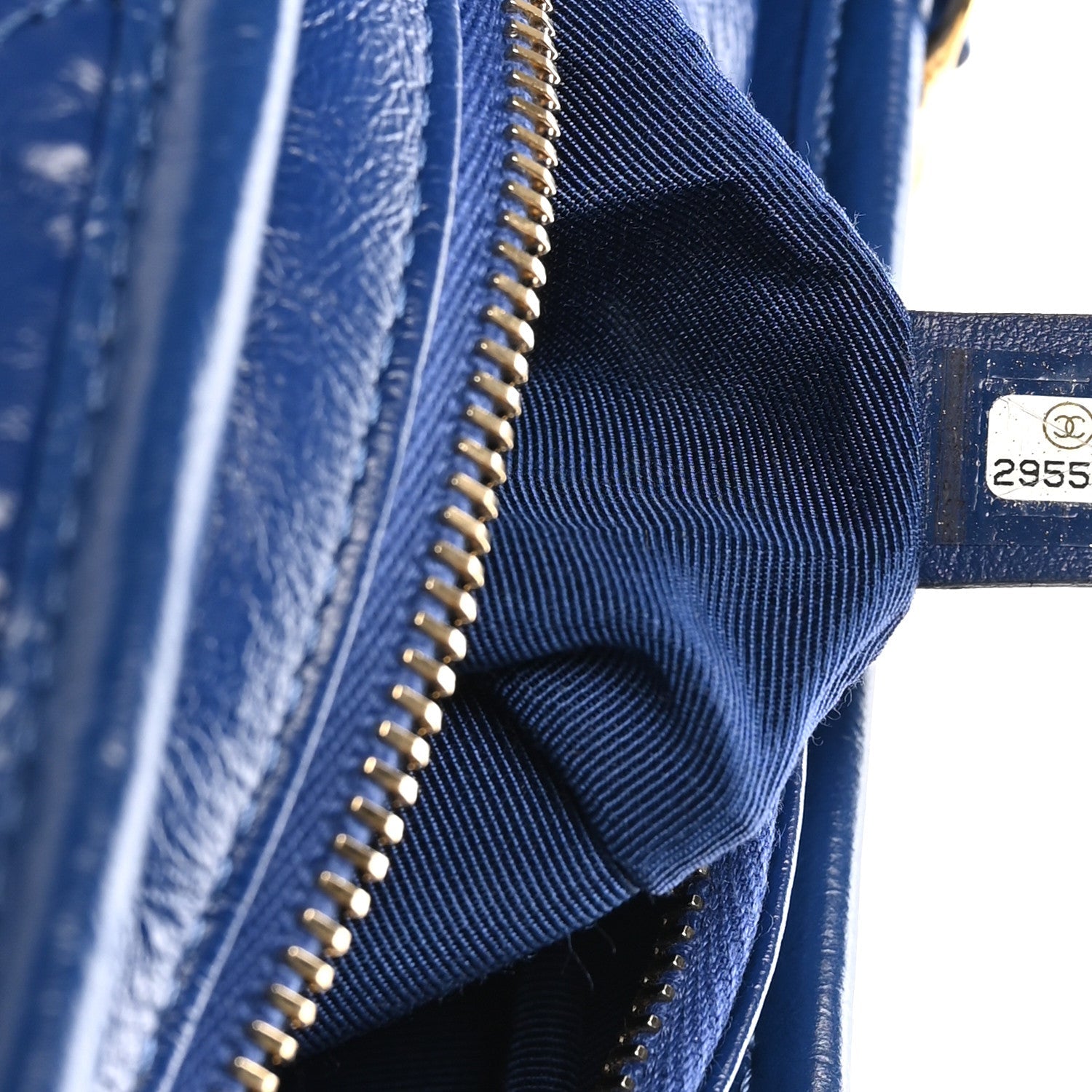 Aged Calfskin Quilted Medium Gabrielle Logo Hobo Blue