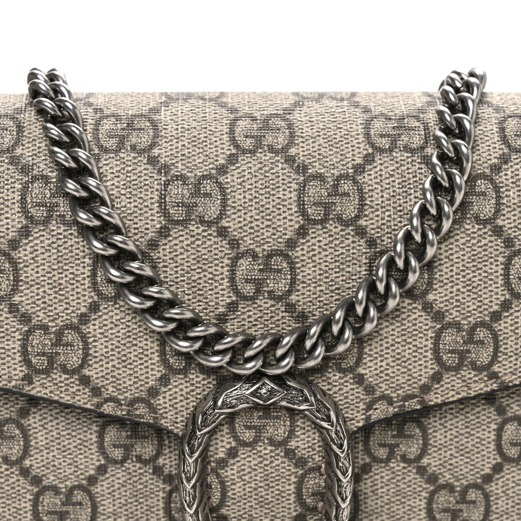 GG Supreme Monogram Mini Dionysus Chain Wallet Beige Taupe