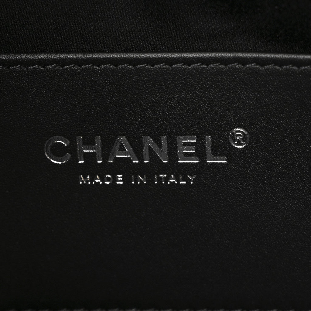 Shiny Crumpled Quilted Mini Chanel 25 Handbag Black