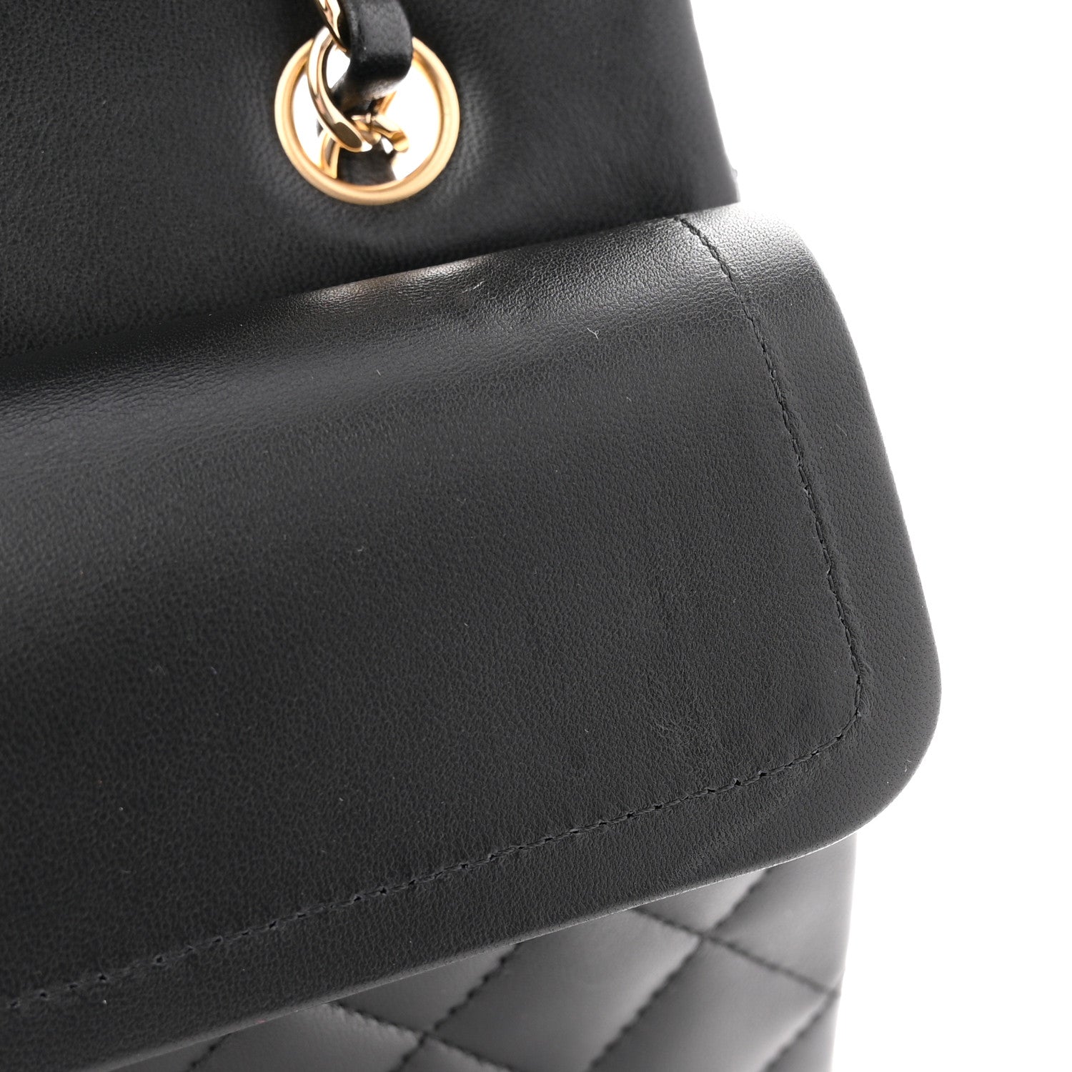 Lambskin Quilted Small Double Flap Black