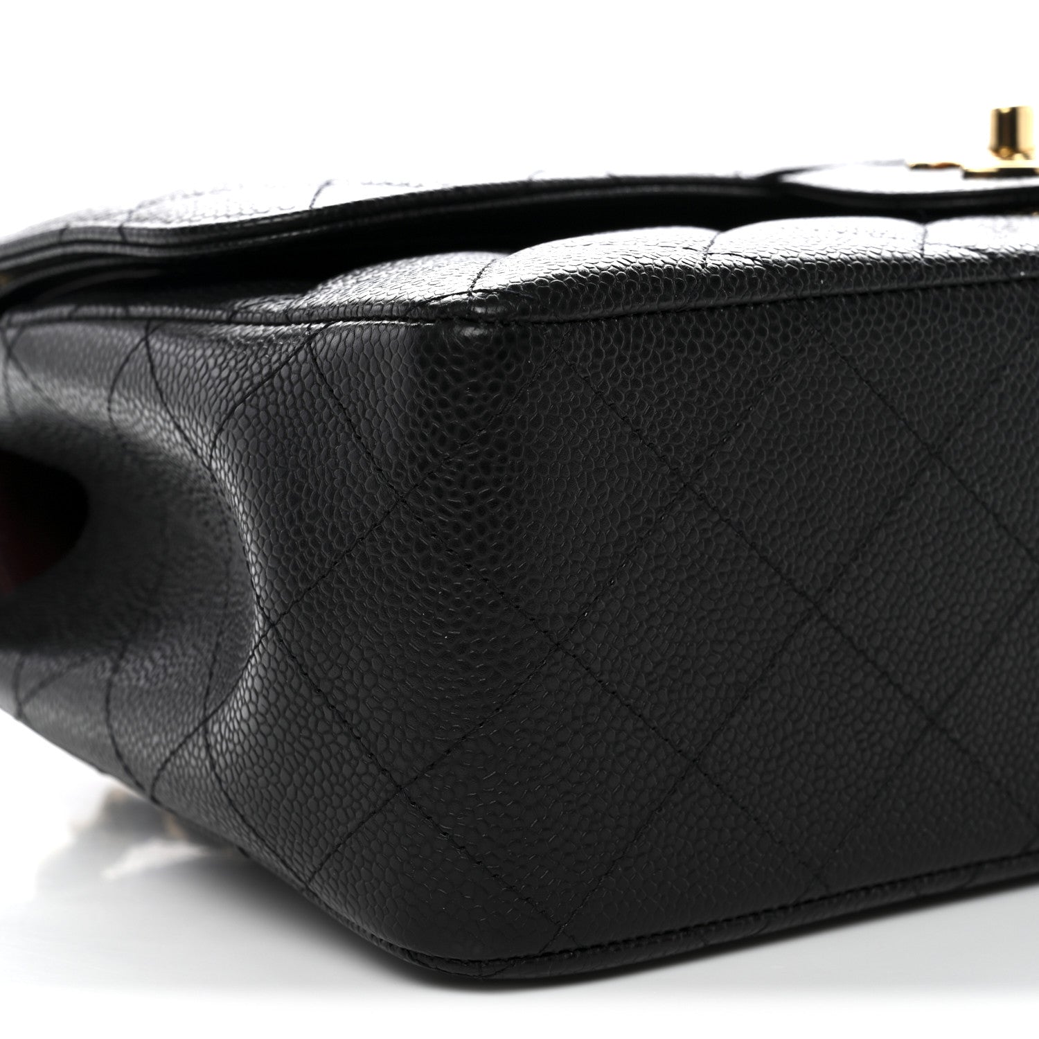 Caviar Quilted Jumbo Double Flap Black