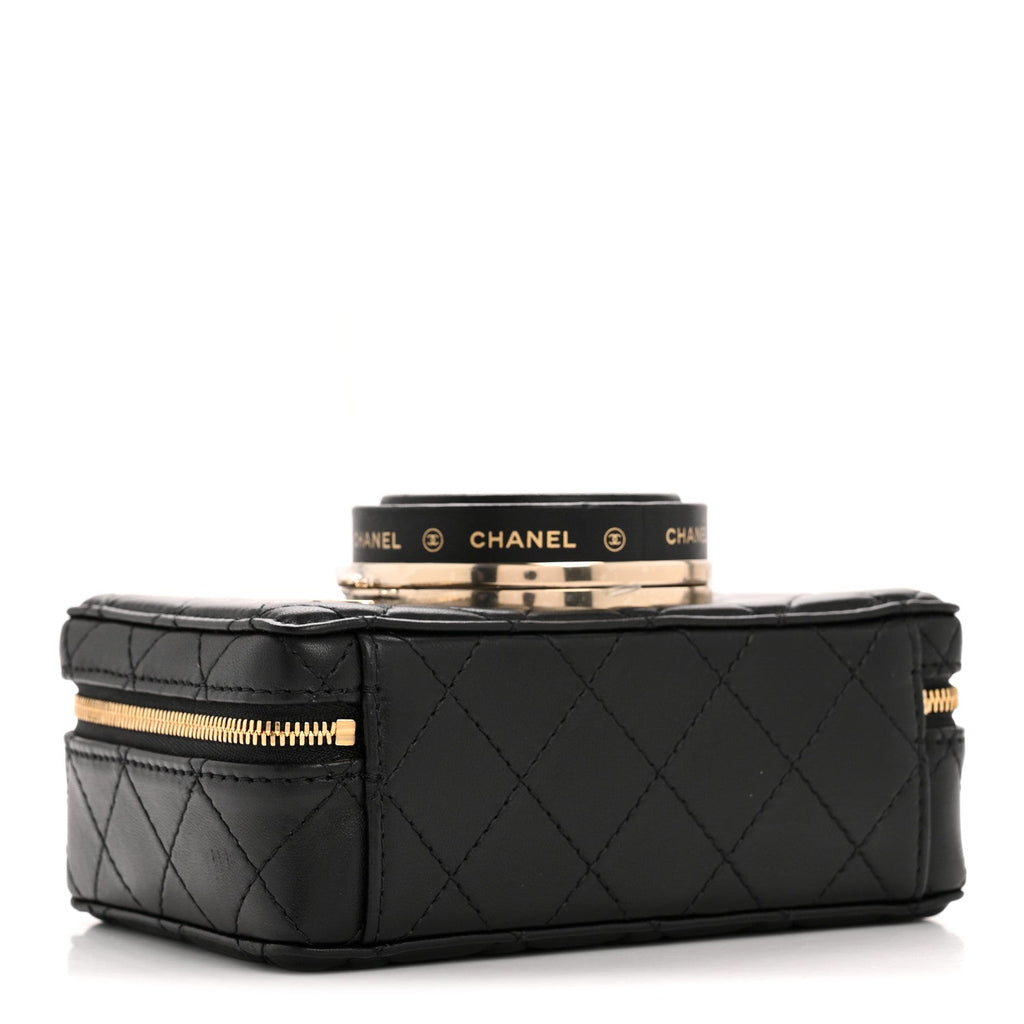 Lambskin Quilted Coco Click Bag Black