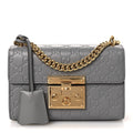 Guccissima Small Padlock Shoulder Bag Grey