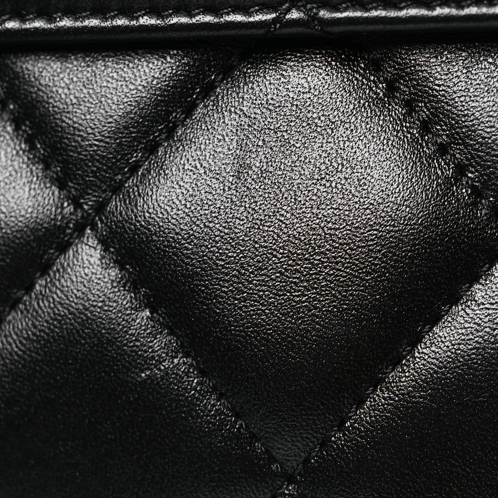 Lambskin Quilted Small Trendy CC Dual Handle Flap Bag Black