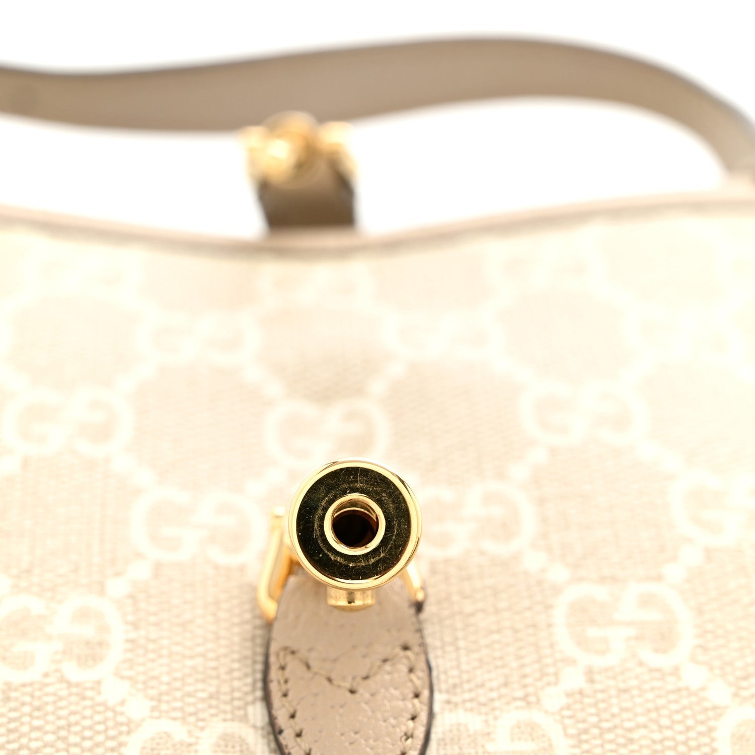 GG Supreme Monogram Textured Dollar Calfskin Mini Jackie 1961 Hobo Beige Mystic White Oatmeal