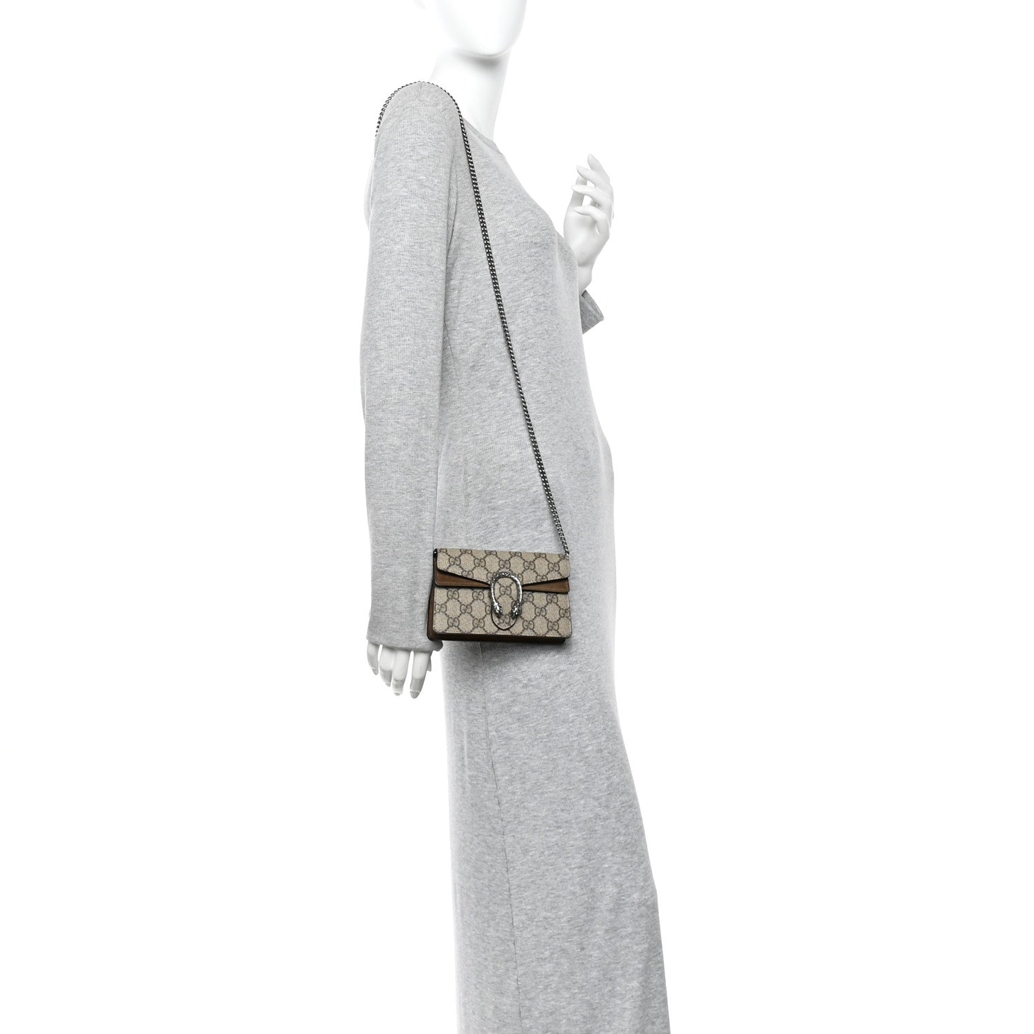 GG Supreme Monogram Super Mini Dionysus Shoulder Bag Taupe