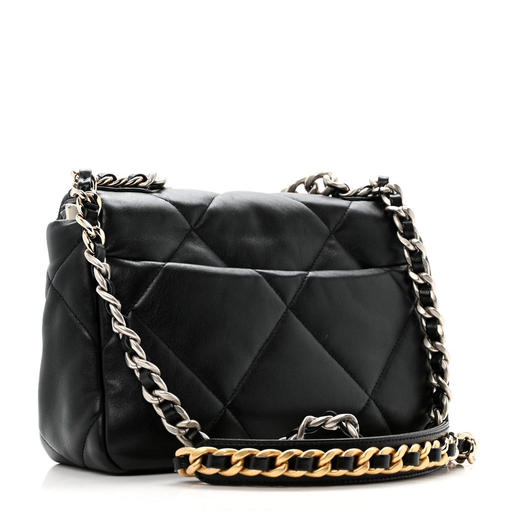 Lambskin Quilted Medium Chanel 19 Flap Black