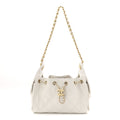 Caviar Quilted Mini Chanel 25 Handbag White